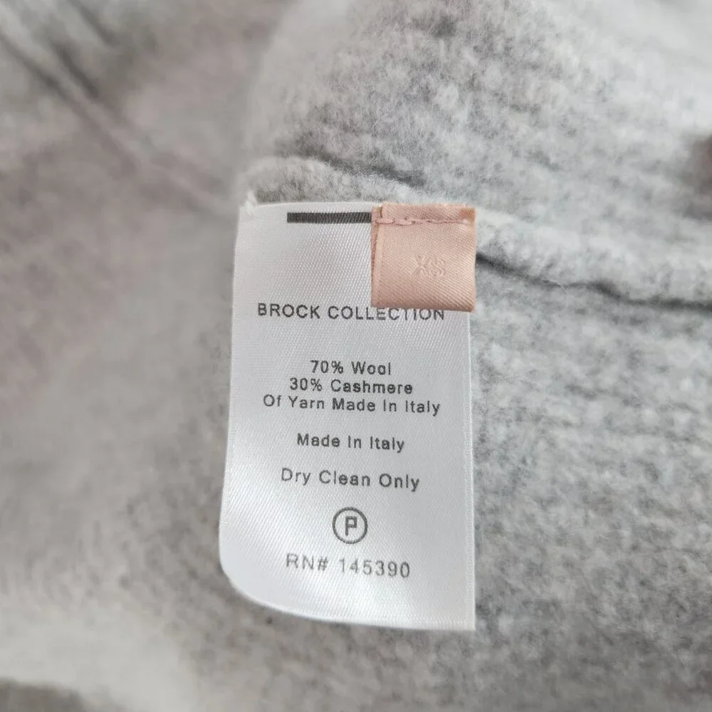 Brock Collection Longline Cardigan Wool Cashmere Size XS Made In Italy Ribbed_4